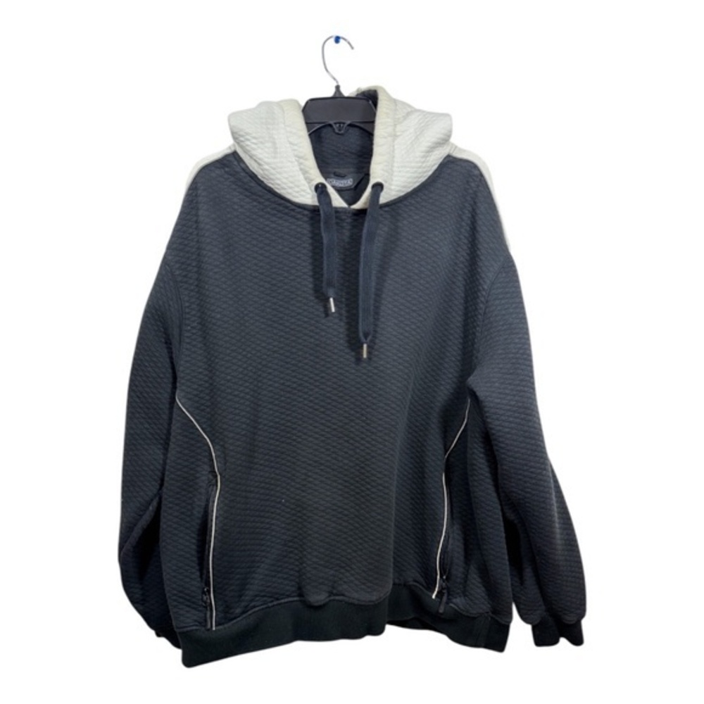 Dakota Hoodie Mens Size 2XL Quilted Pullover Long Sleeve Black White Insulated